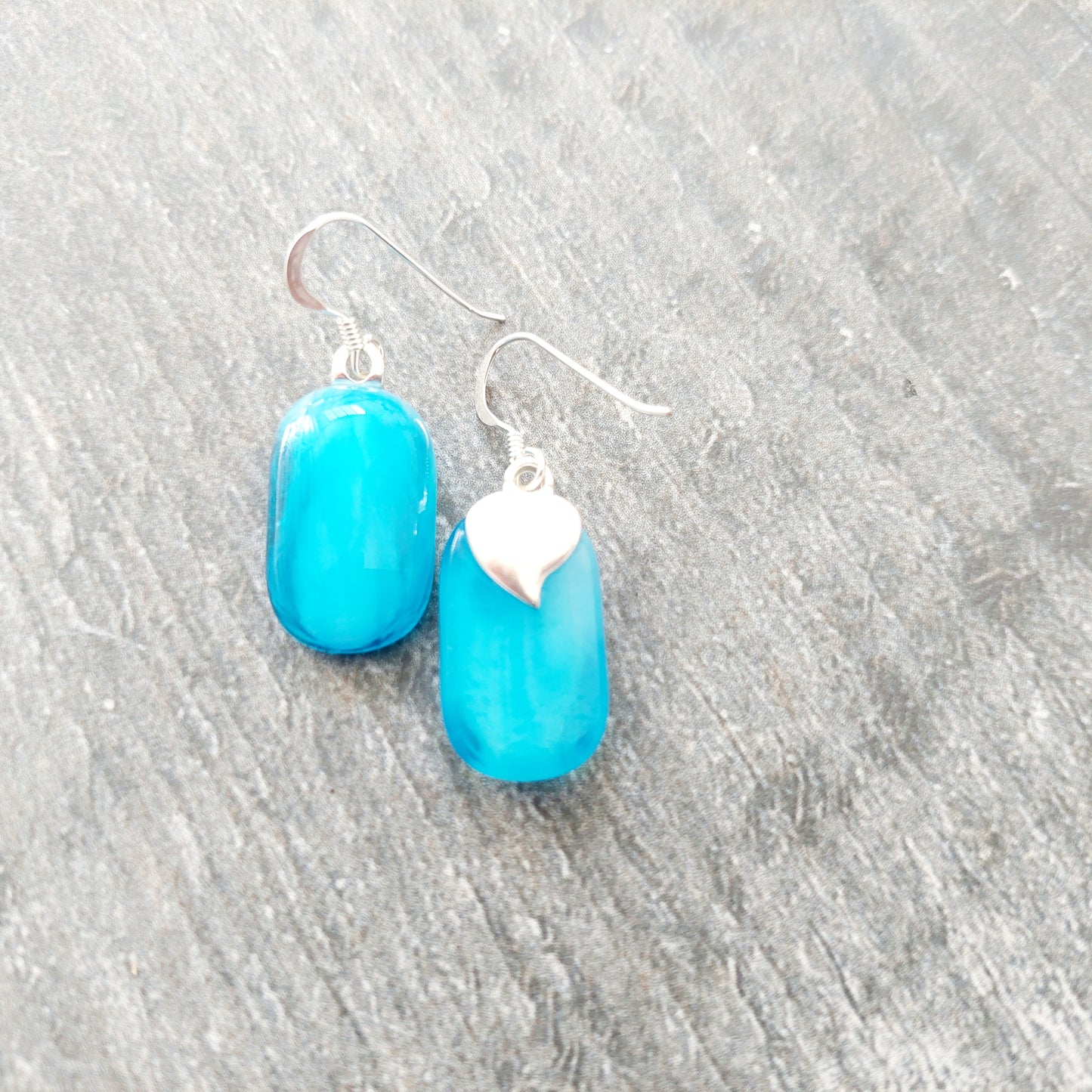 Turquoise Glass Drop Earrings
