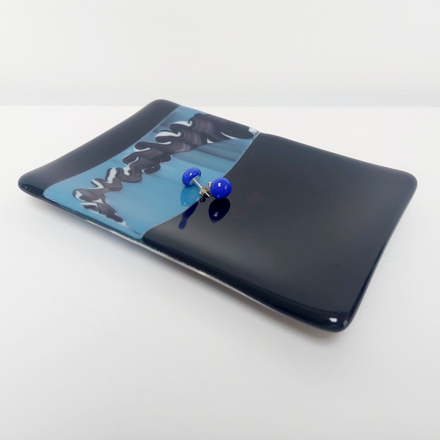 Black & Blue Graffiti Glass Dish