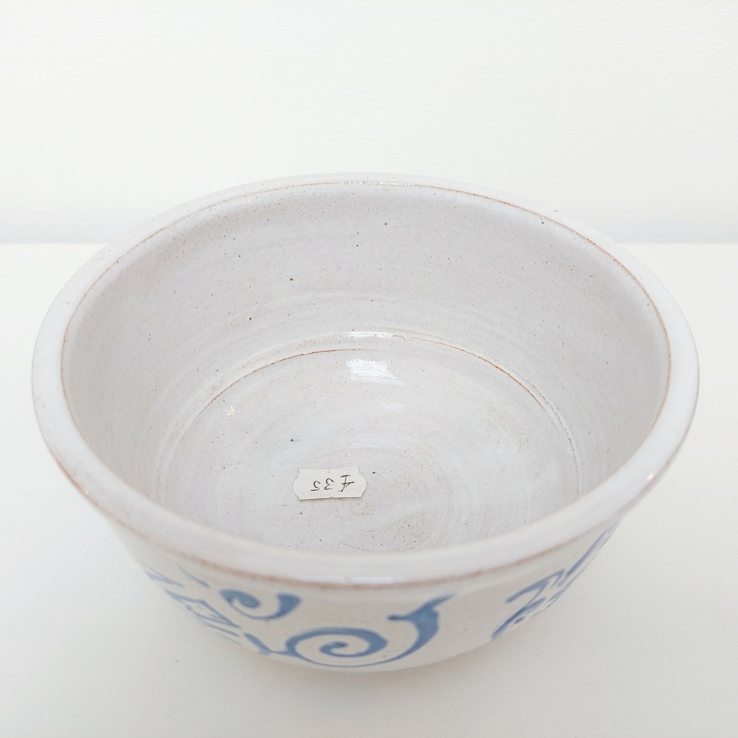 Blue & White Earthenware Bowl with a Dragon Motif