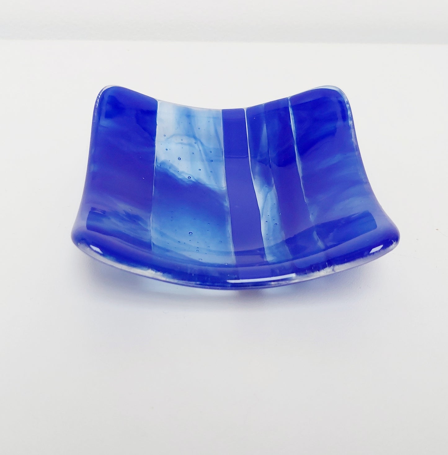 Cobalt Blue Glass Trinket Dish Handcrafted in the Lake District