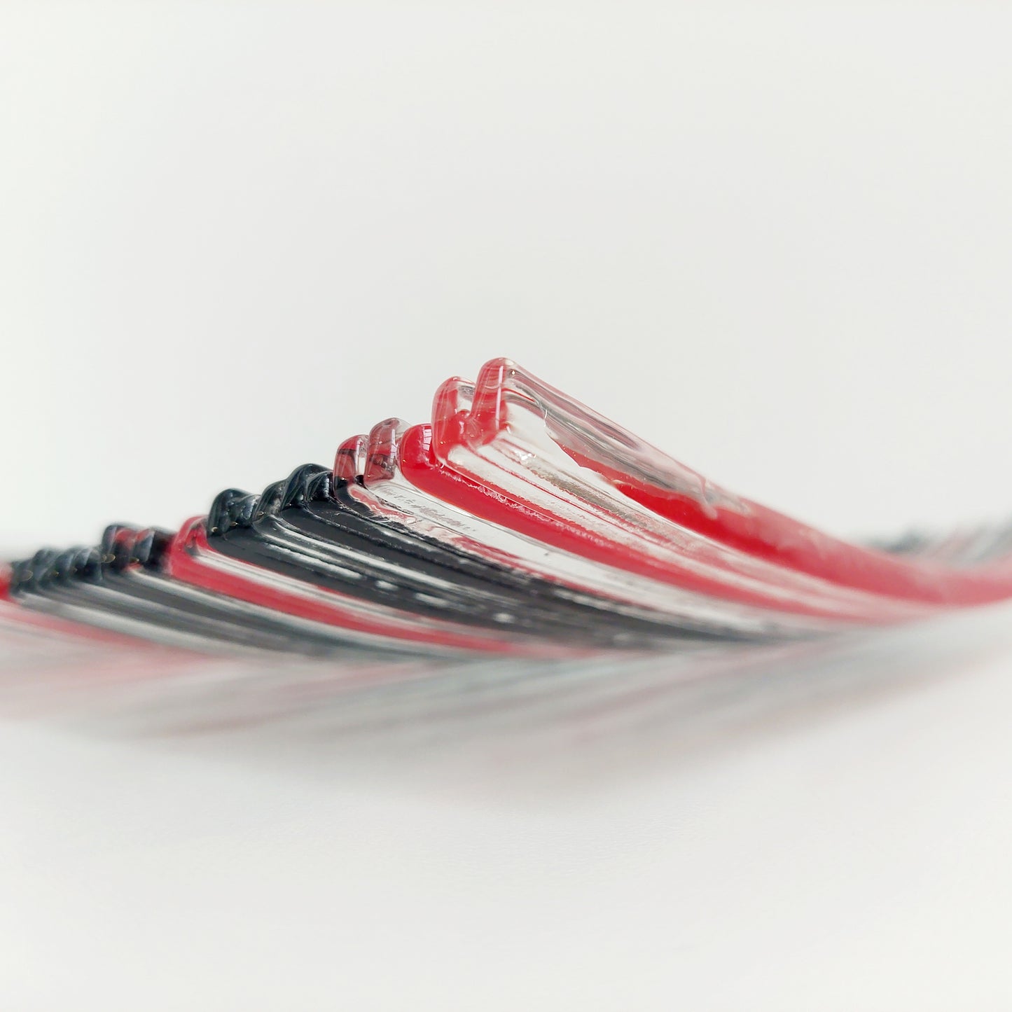 Red and Black Textured Glass Plate