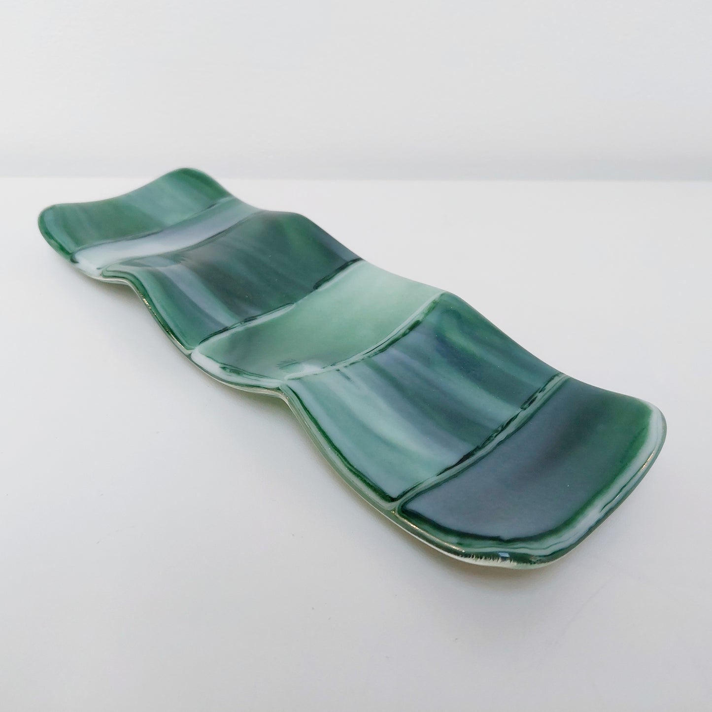 Aventurine Green Glass Tealight Stand, Summer on the Fells Collection