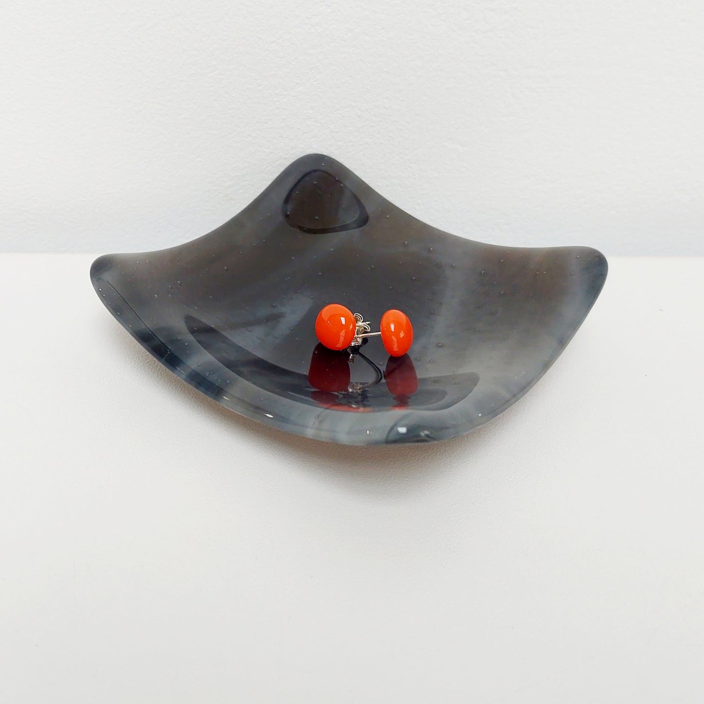 Stone Grey Glass Trinket Bowl