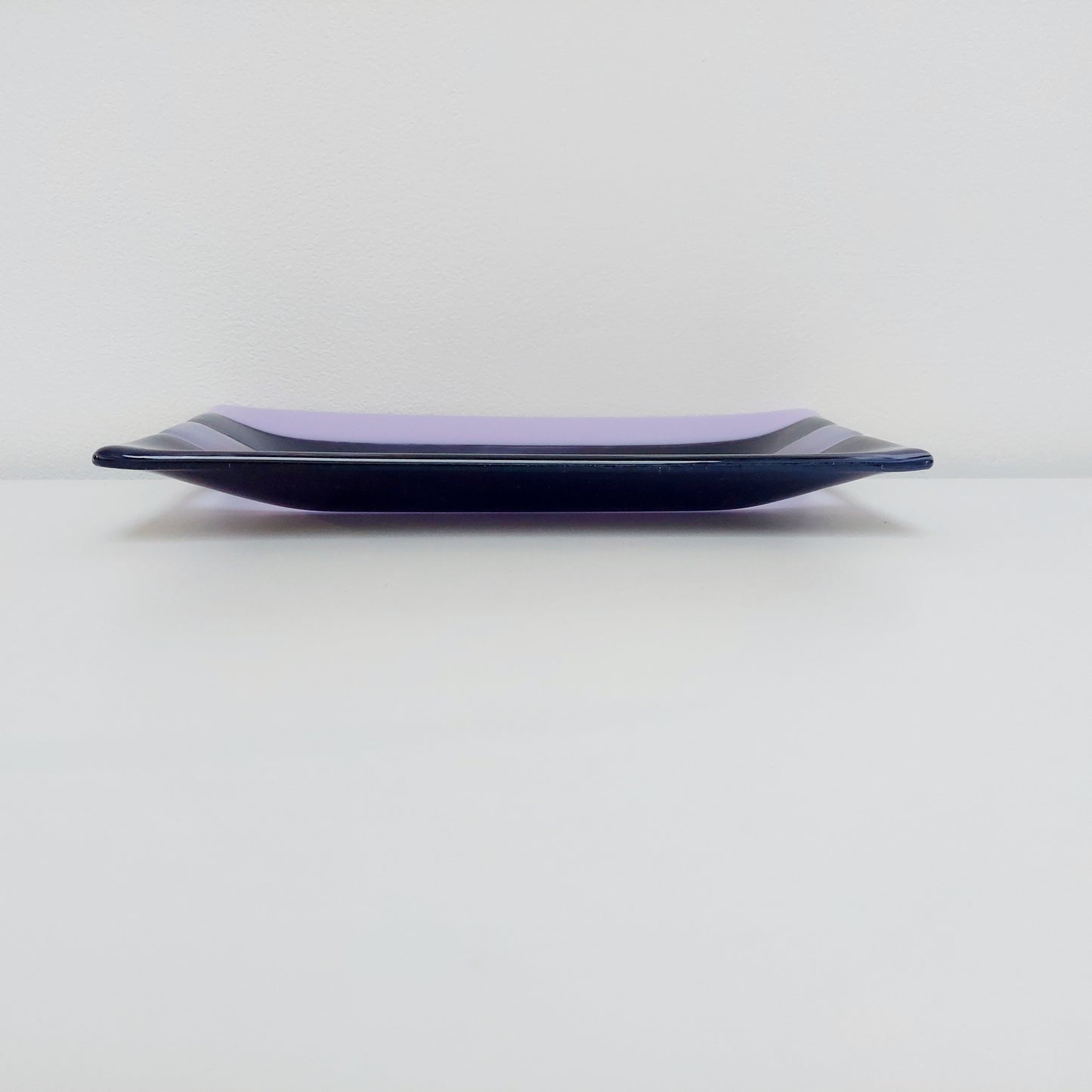 Midnight Glass Art Platter, Handmade Lilac and Purple Plate