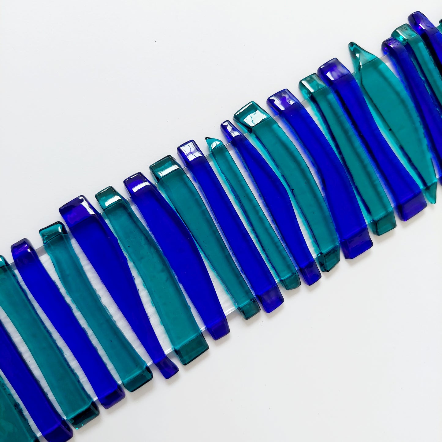 Teal and Blue Glass Suncatcher | Wall Hanging