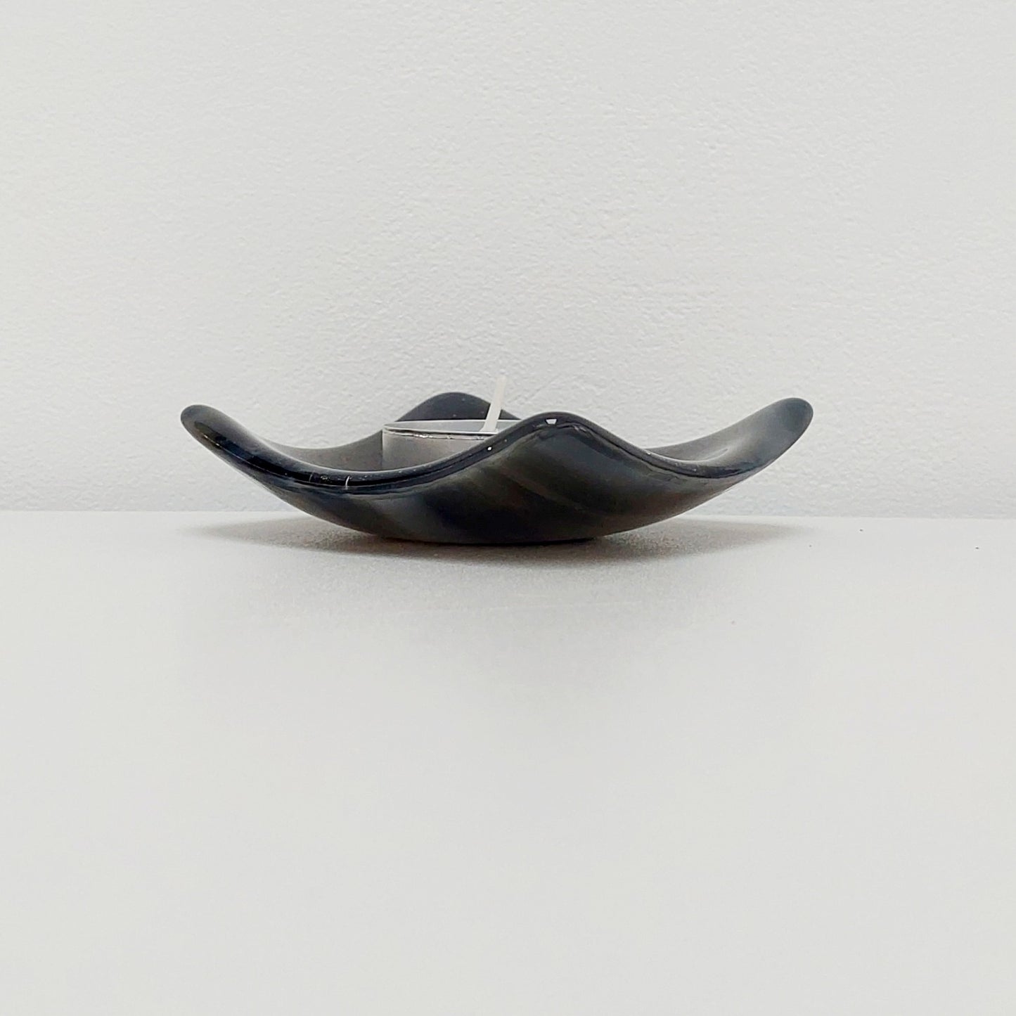 Stone Grey Glass Trinket Bowl