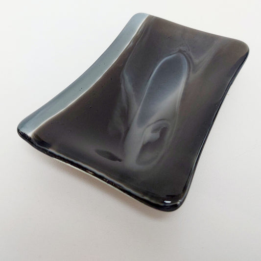 Artisan Grey Glass Soap Dish Handcrafted in the Lake District