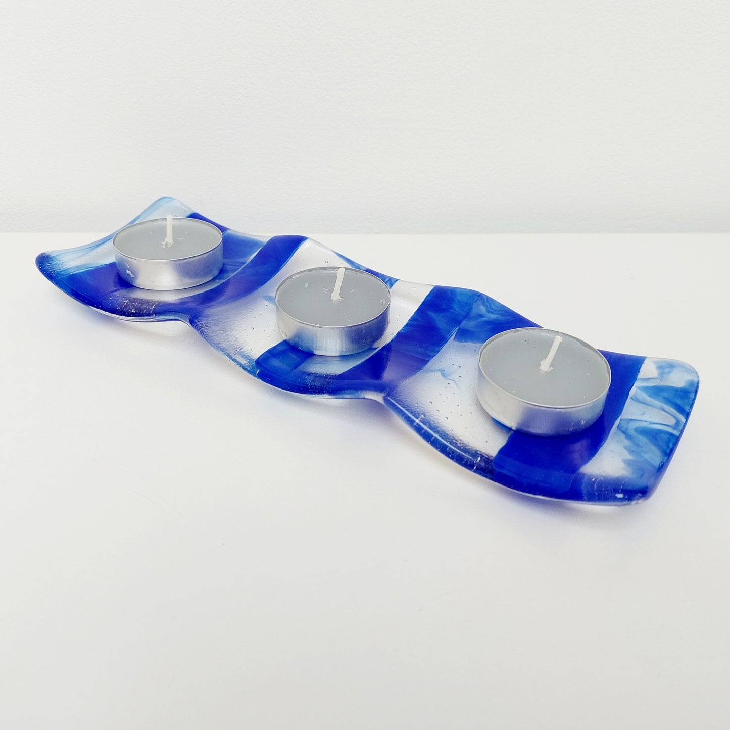Cobalt Blue Glass Tealight Stand