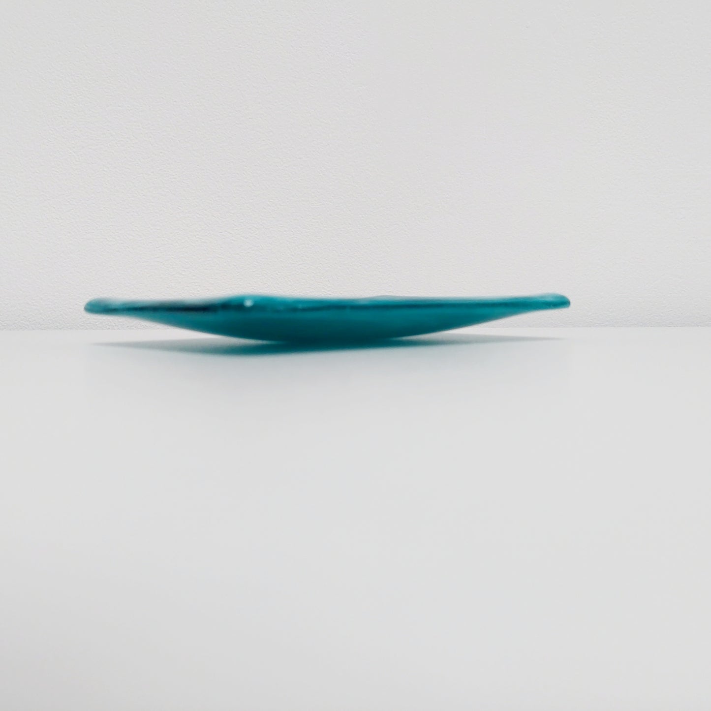 Teal Fused Glass Trinket Dish or Soap Tray: 10 x 14 cm