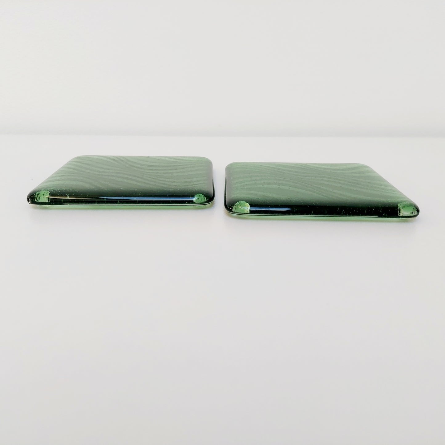 Grizedale Green Glass Art Coaster Handcrafted in the Lake District