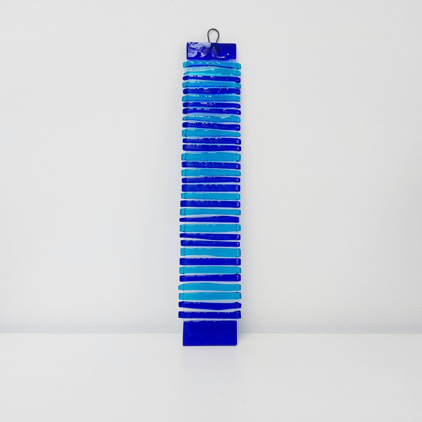 Abstract Turquoise and Cobalt Blue Glass Suncatcher