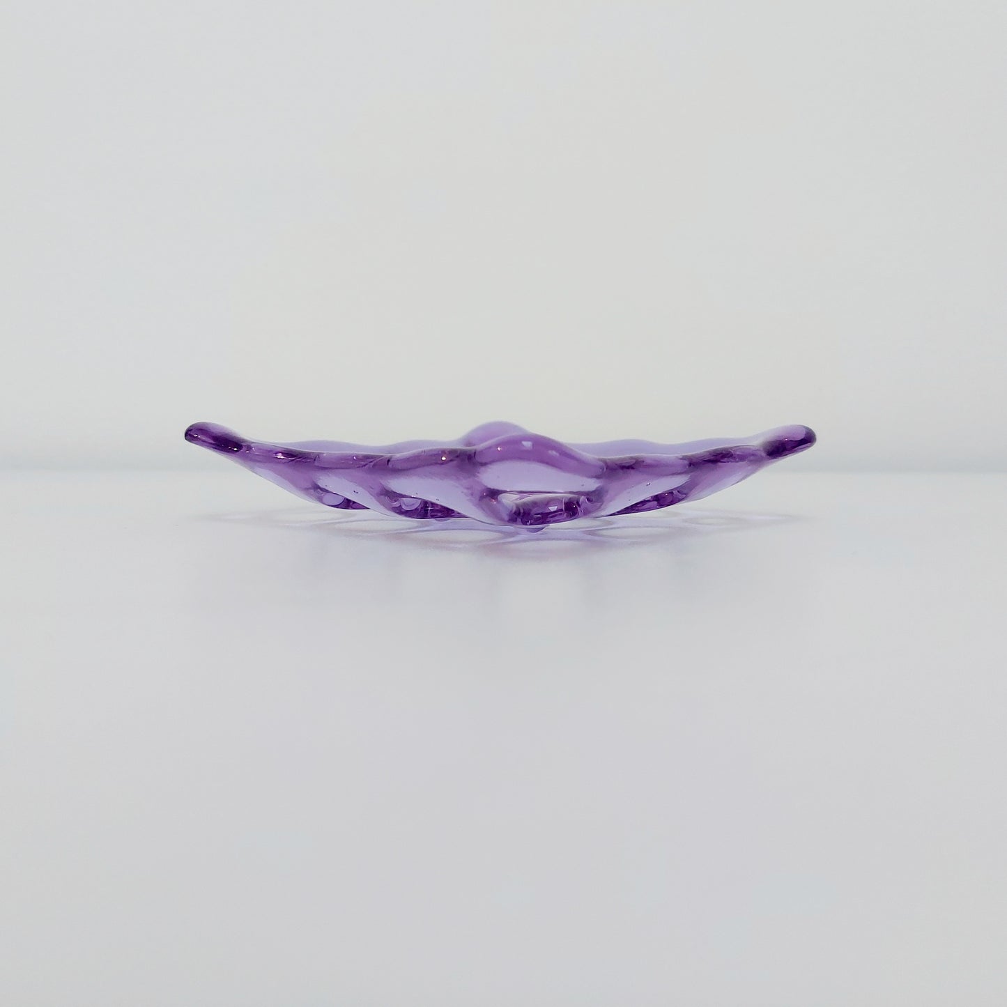 Handmade Lilac Glass Soap Dish with Holes