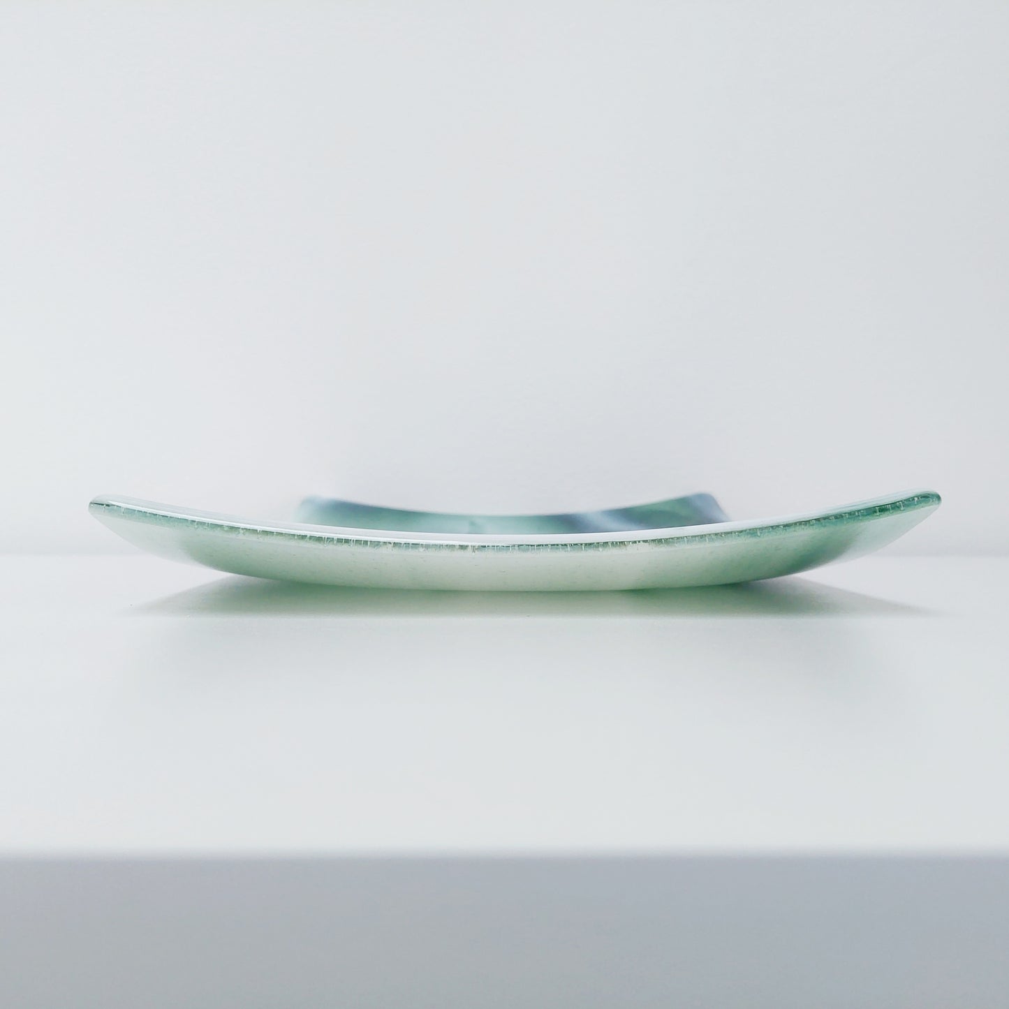 Large Green Glass Art Plate, Table Centrepiece