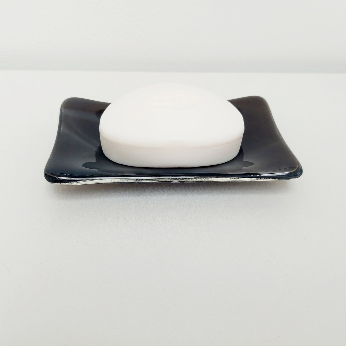Stone Grey Glass Soap Dish Handcrafted in the Lake District