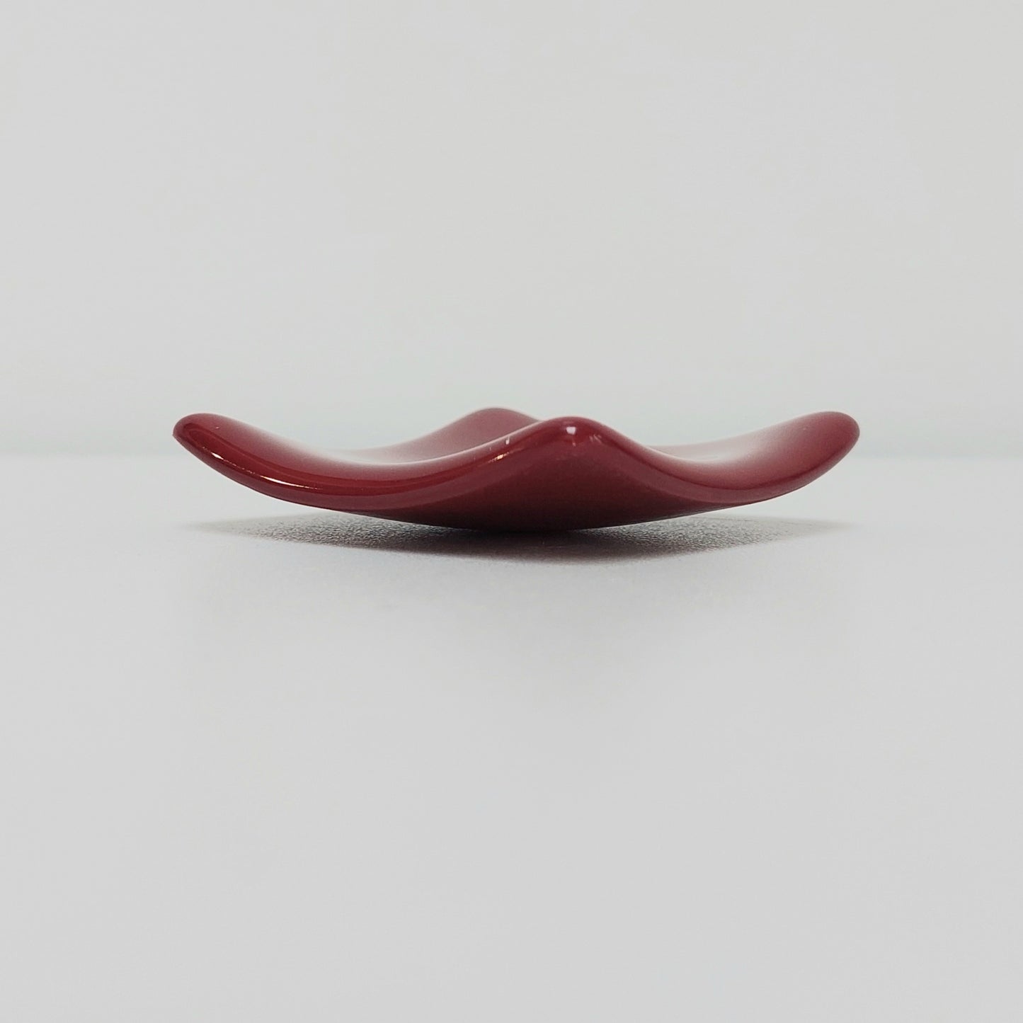 Dark Red Glass Heart Ring Dish