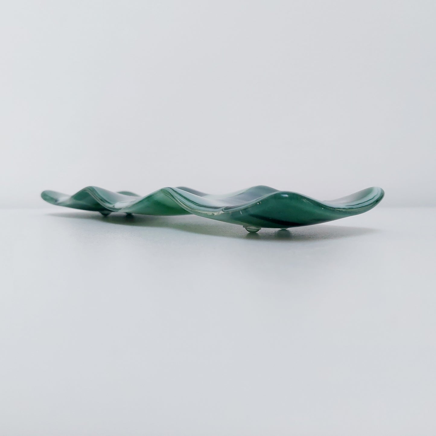 Aventurine Green Glass Tealight Stand, Summer on the Fells Collection