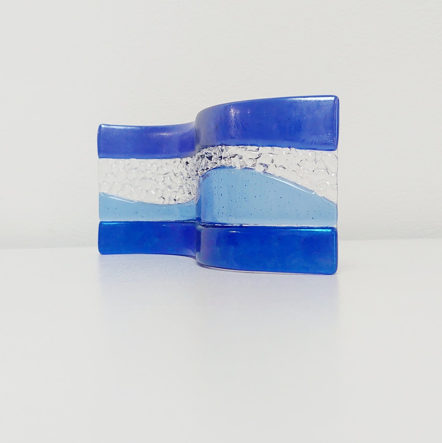 Sparkling Blue Glass Wave Ornament