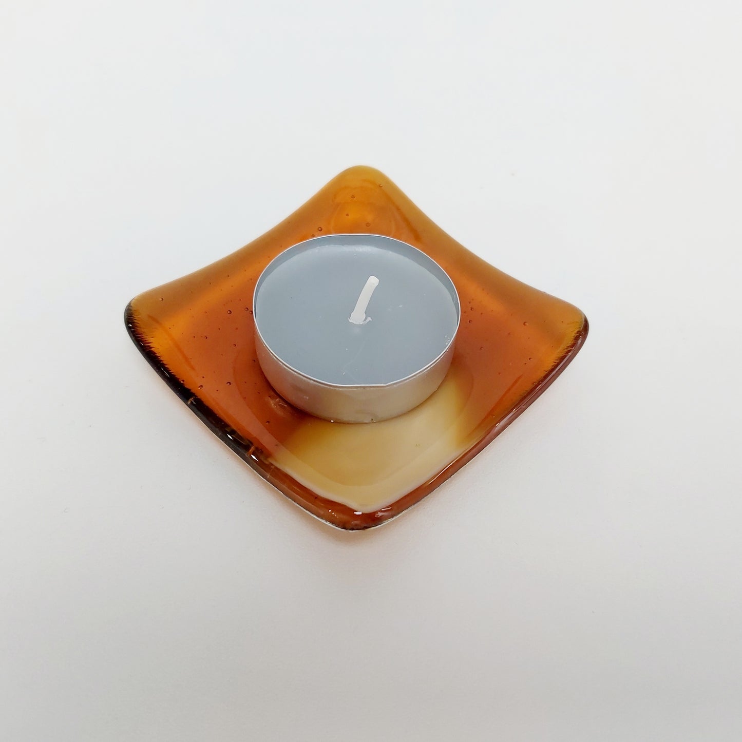 Amber Glass Art Ring Dish