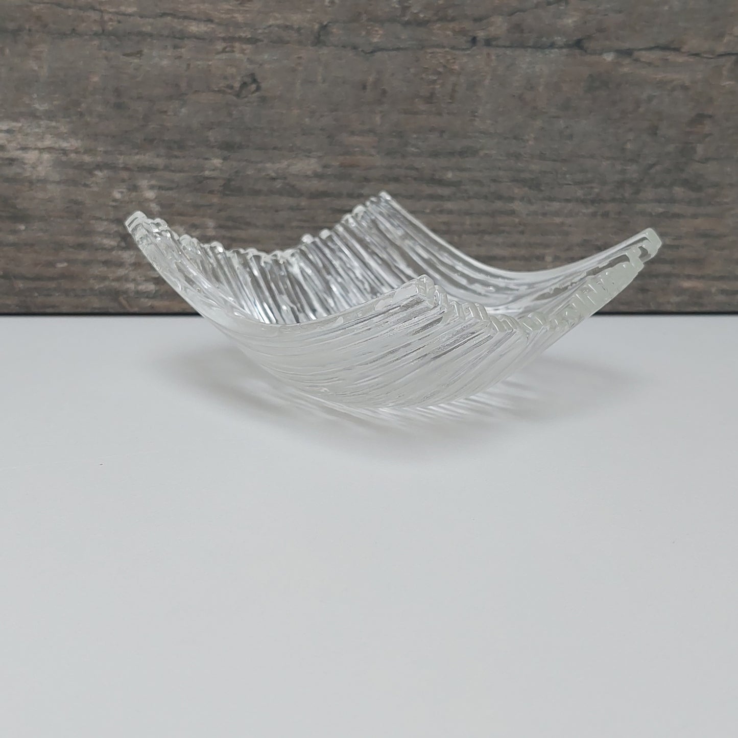 Clear Glass Art Trinket Dish