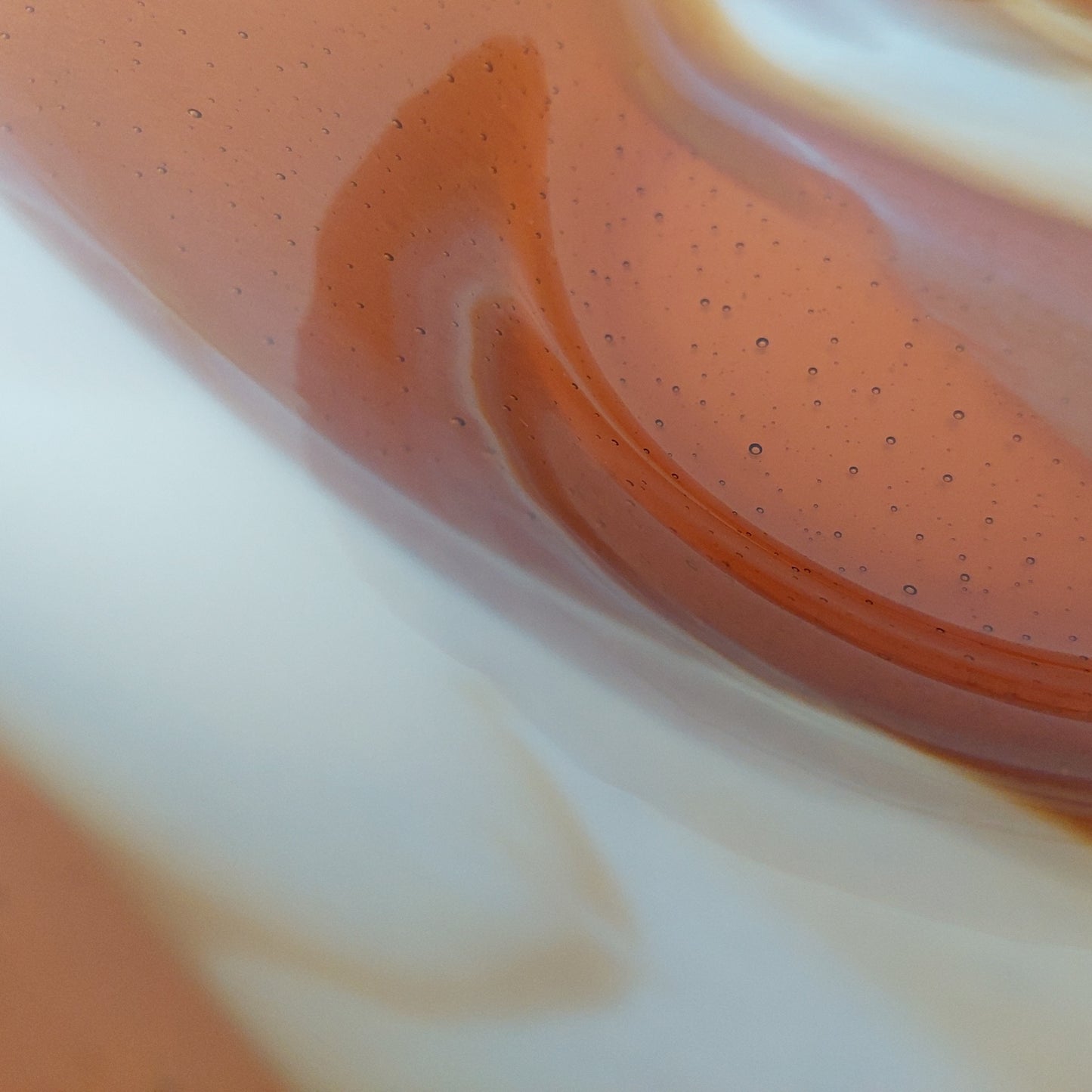 Large Artisan Amber Glass Bowl