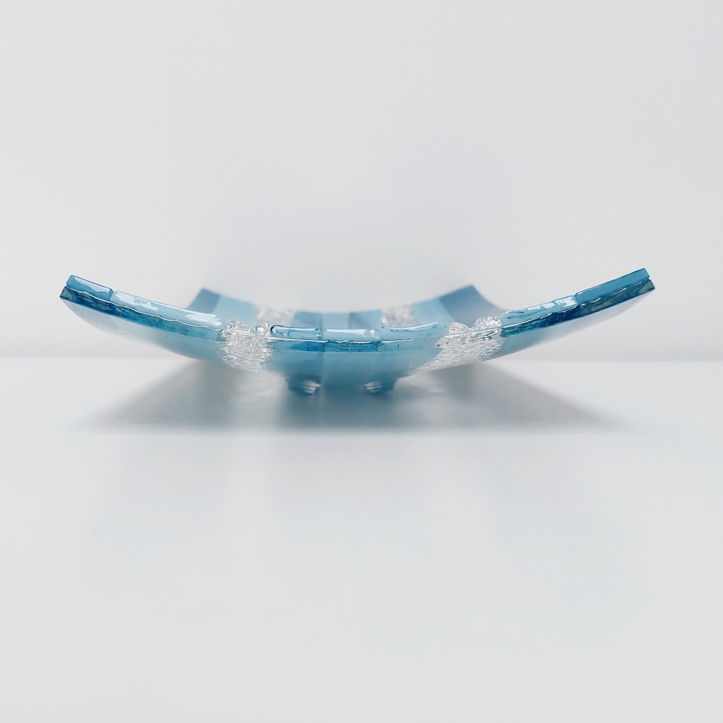 Marine Blue Glass Art Plate, Artisanal Coffee Table Centrepiece