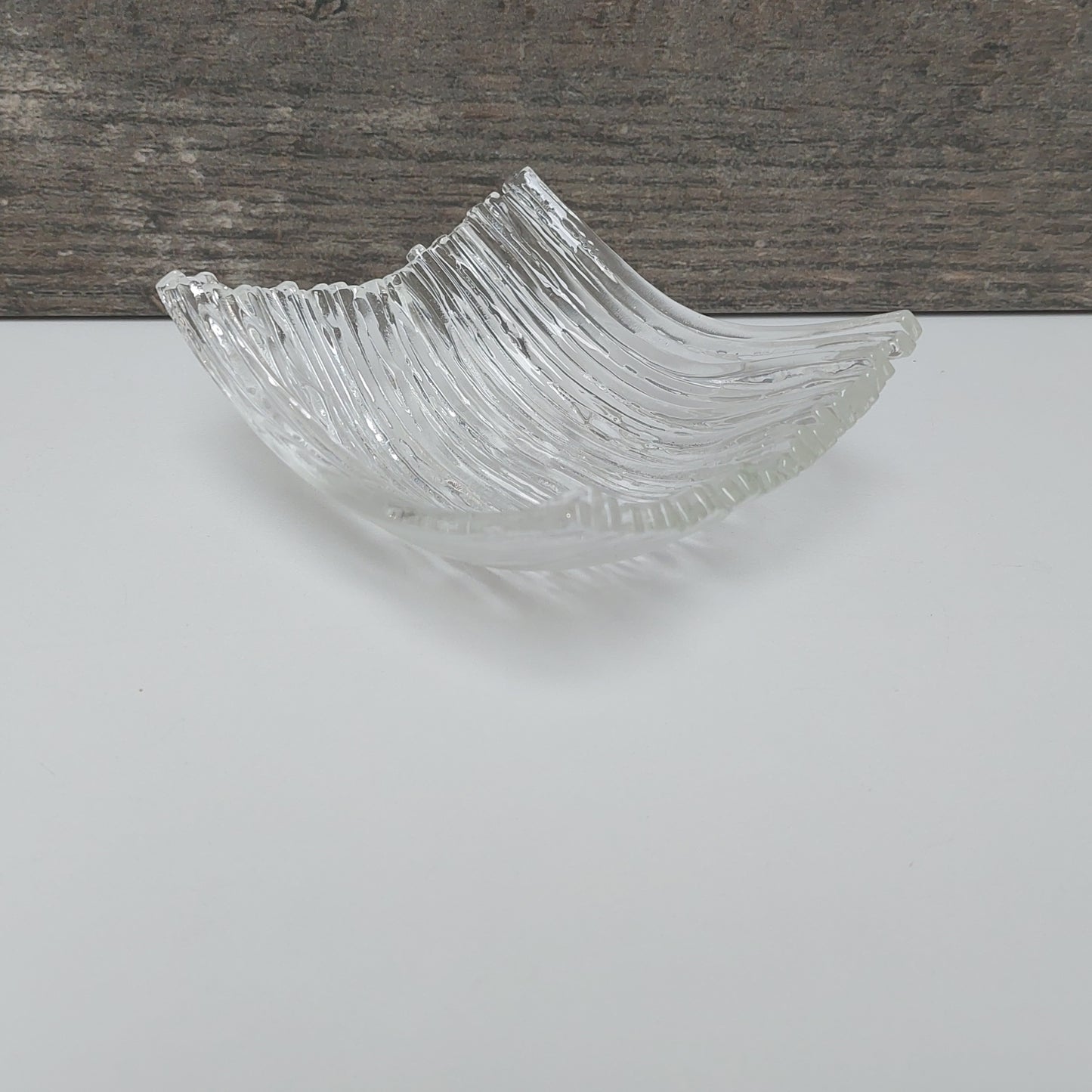 Clear Glass Art Trinket Dish
