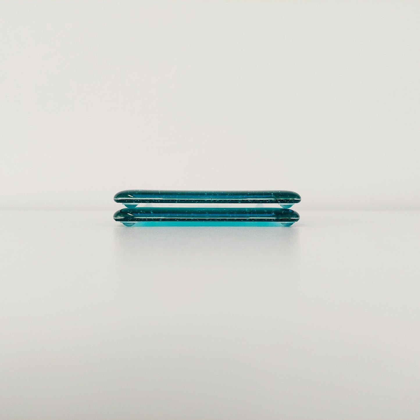 Aqua Glass Heart Coaster