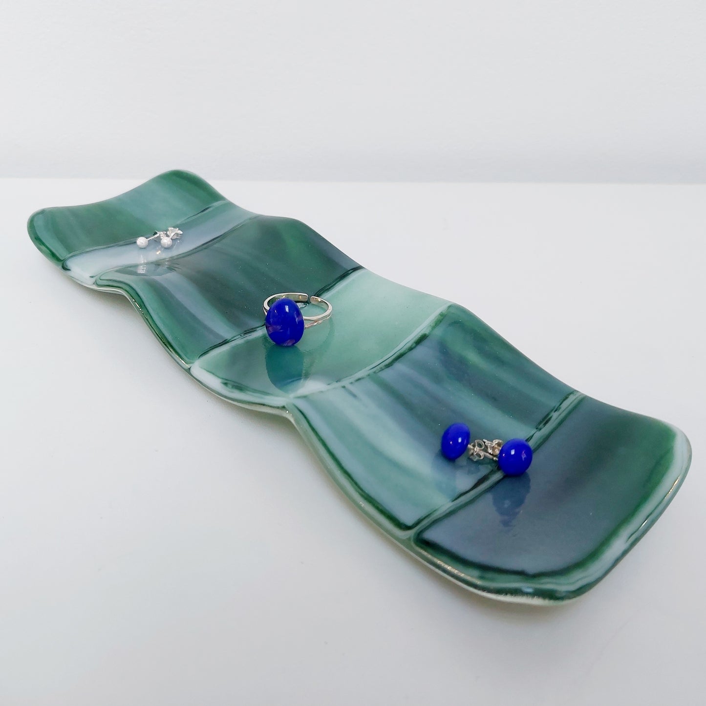 Aventurine Green Glass Tealight Stand, Summer on the Fells Collection