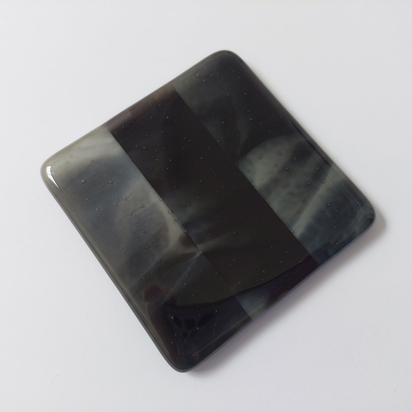 Stone Grey Glass Art Coasters Handcrafted in the Lake District