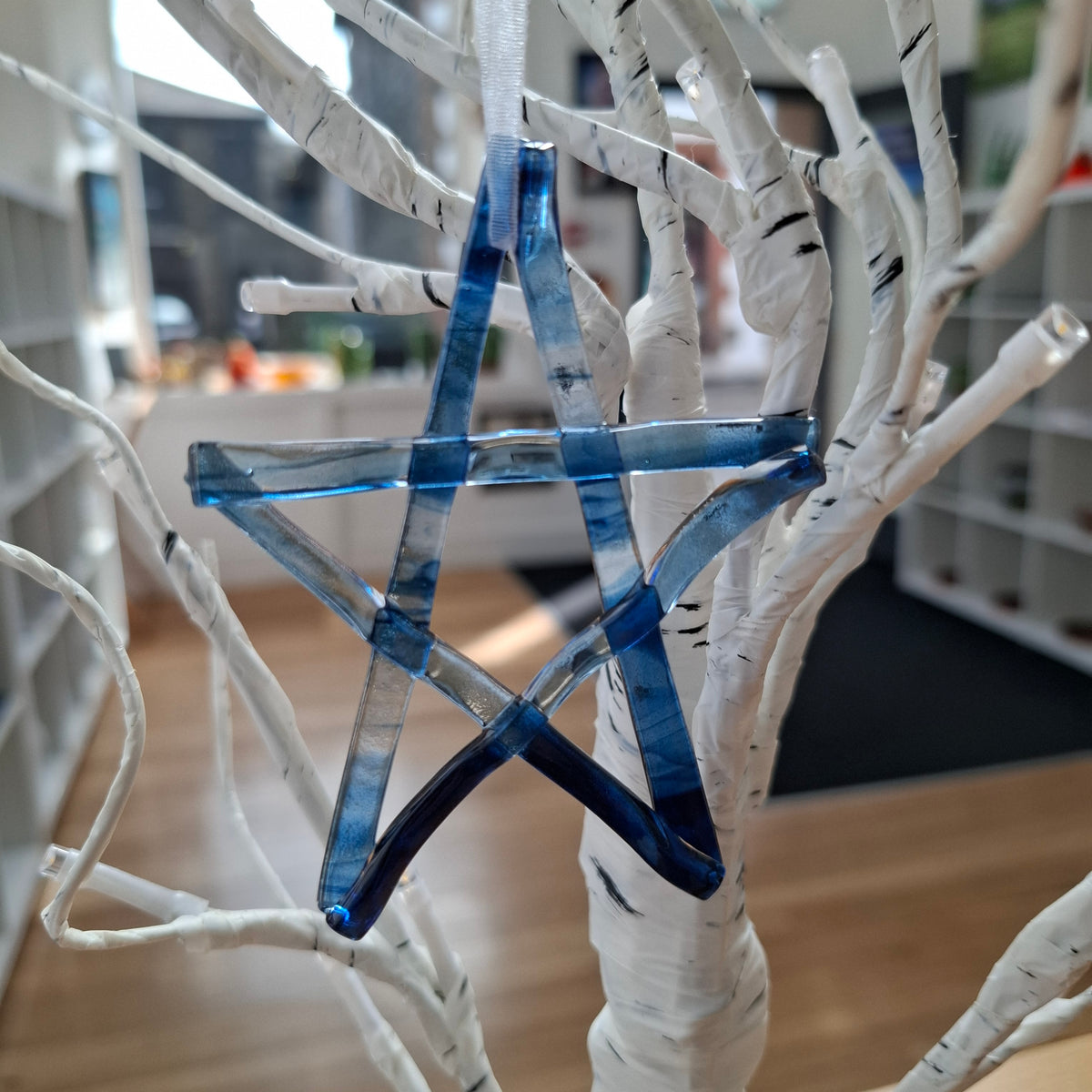 Artisan Blue Glass Star | Christmas Tree Ornament | Coniston Water Inspired