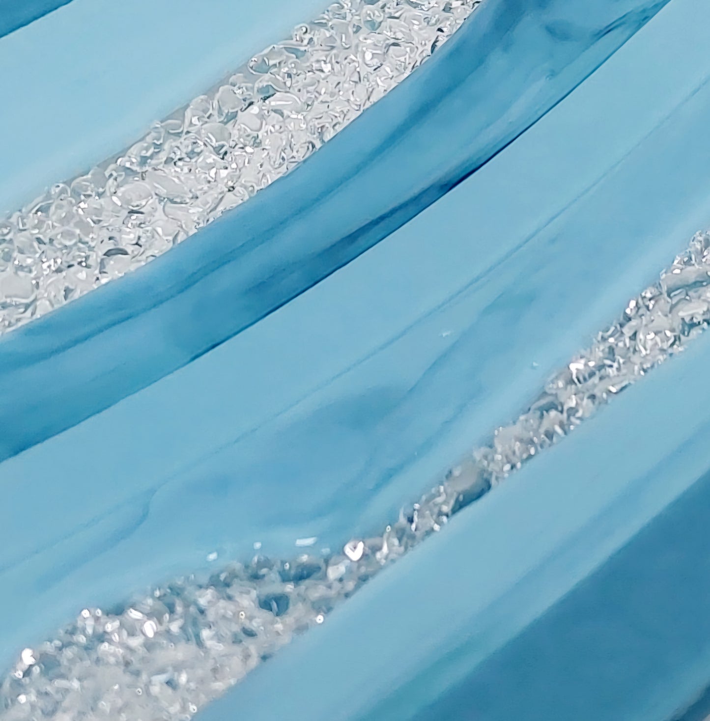 Marine Blue Glass Art Plate, Artisanal Coffee Table Centrepiece