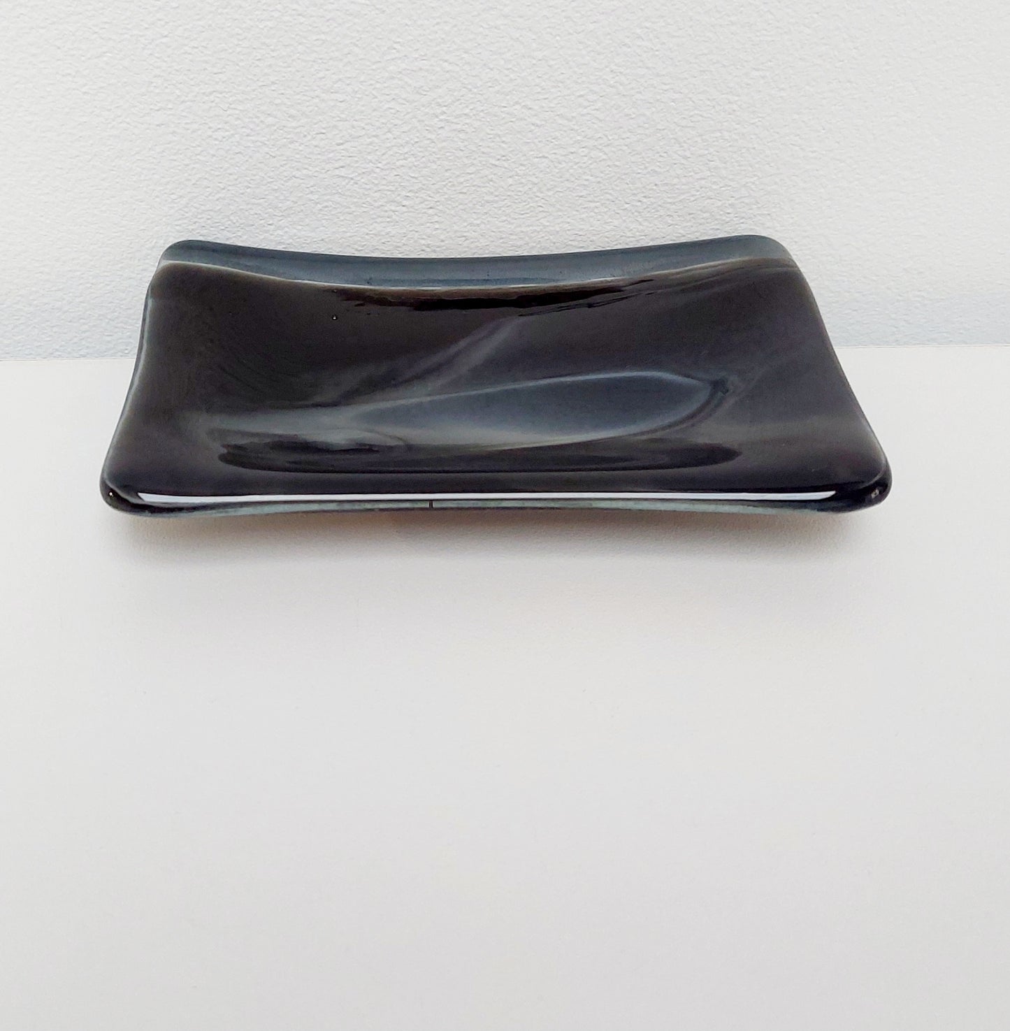 Artisan Grey Glass Soap Dish Handcrafted in the Lake District