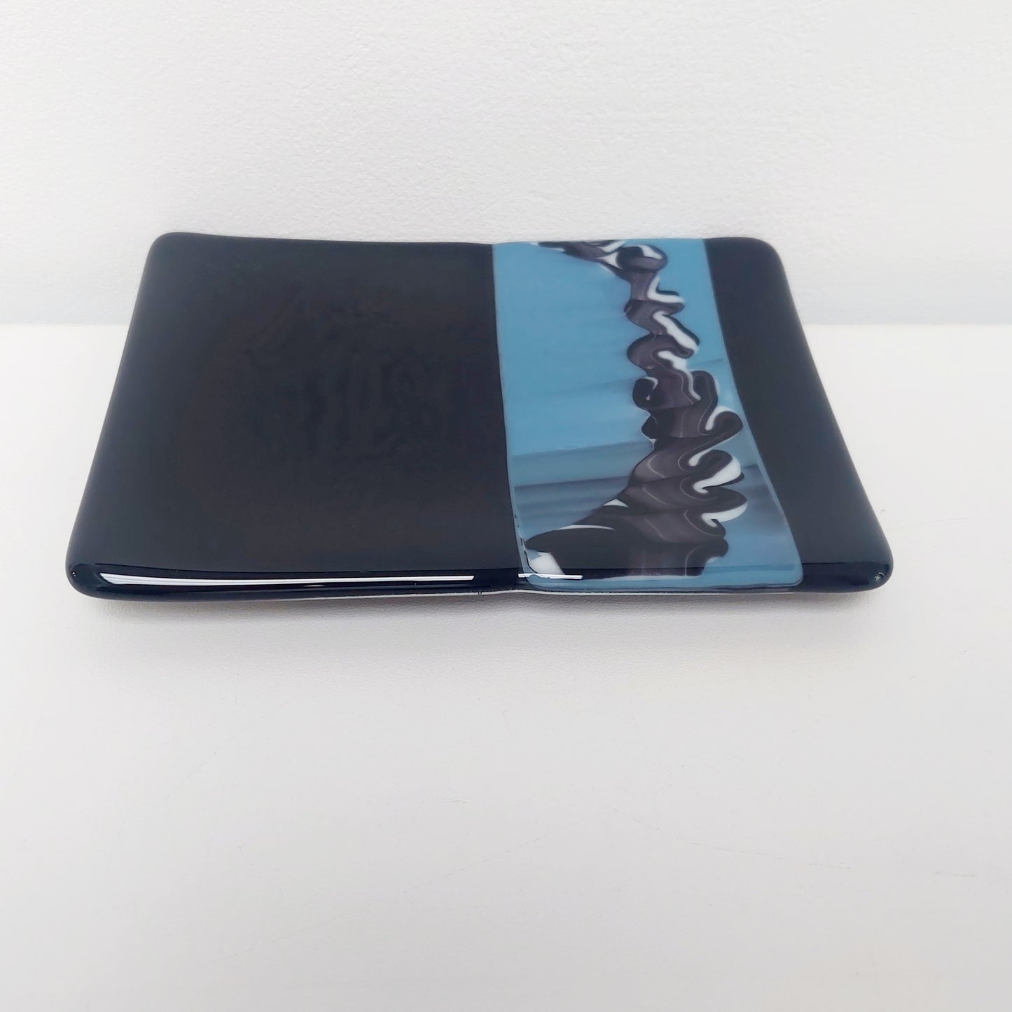 Black & Blue Graffiti Glass Dish