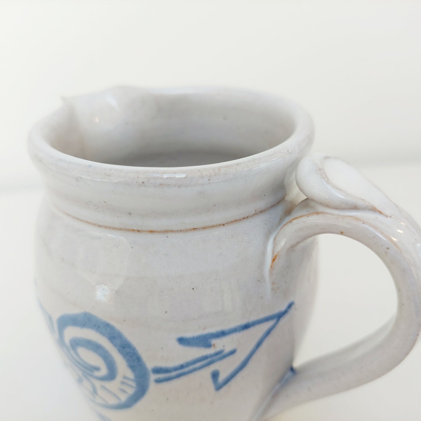 Blue & White Pottery Milk Jug with Dragon Motif