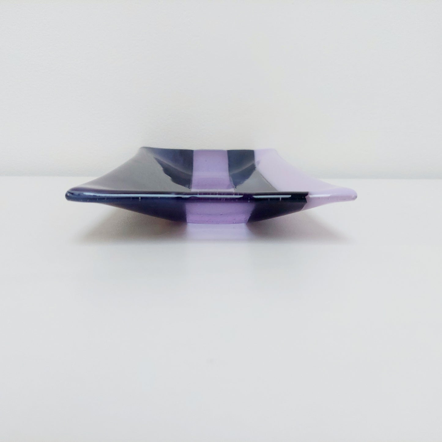 Midnight Glass Art Platter, Handmade Lilac and Purple Plate