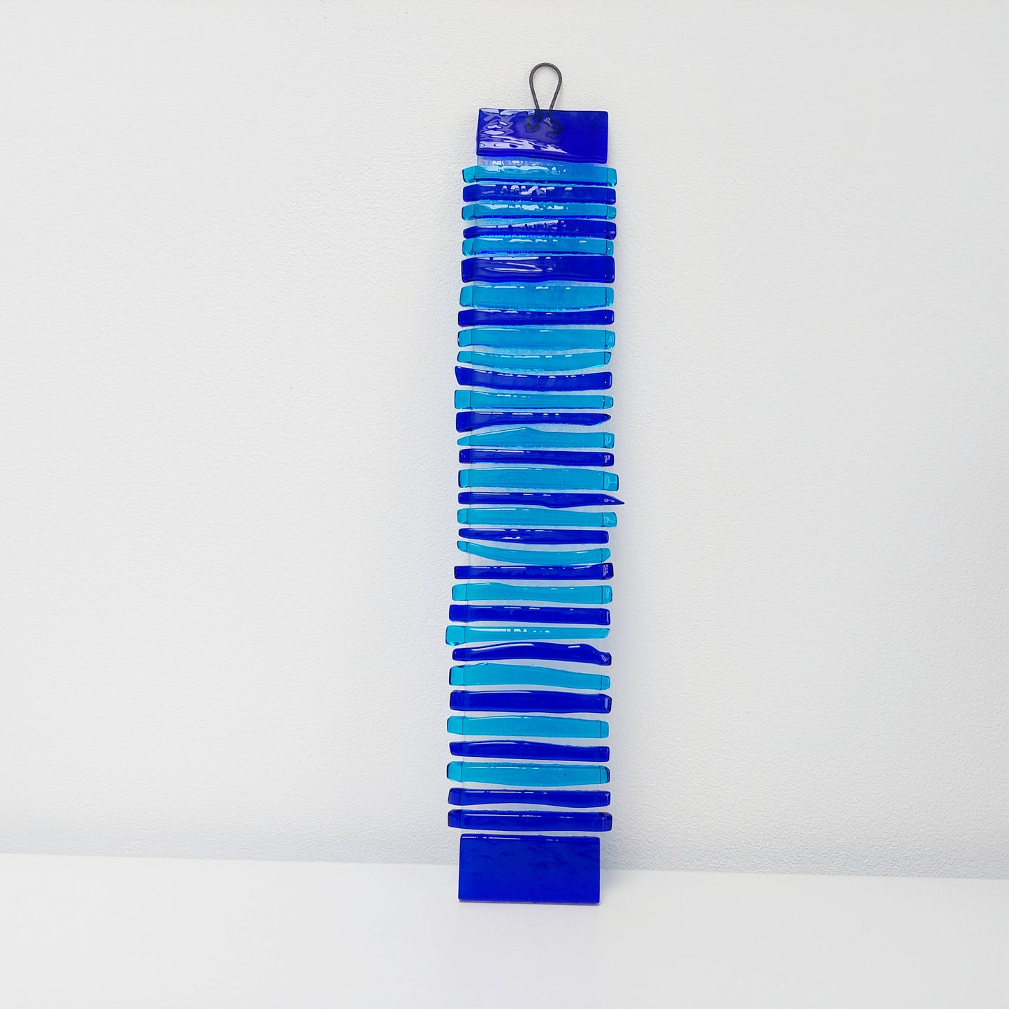 Abstract Turquoise and Cobalt Blue Glass Suncatcher