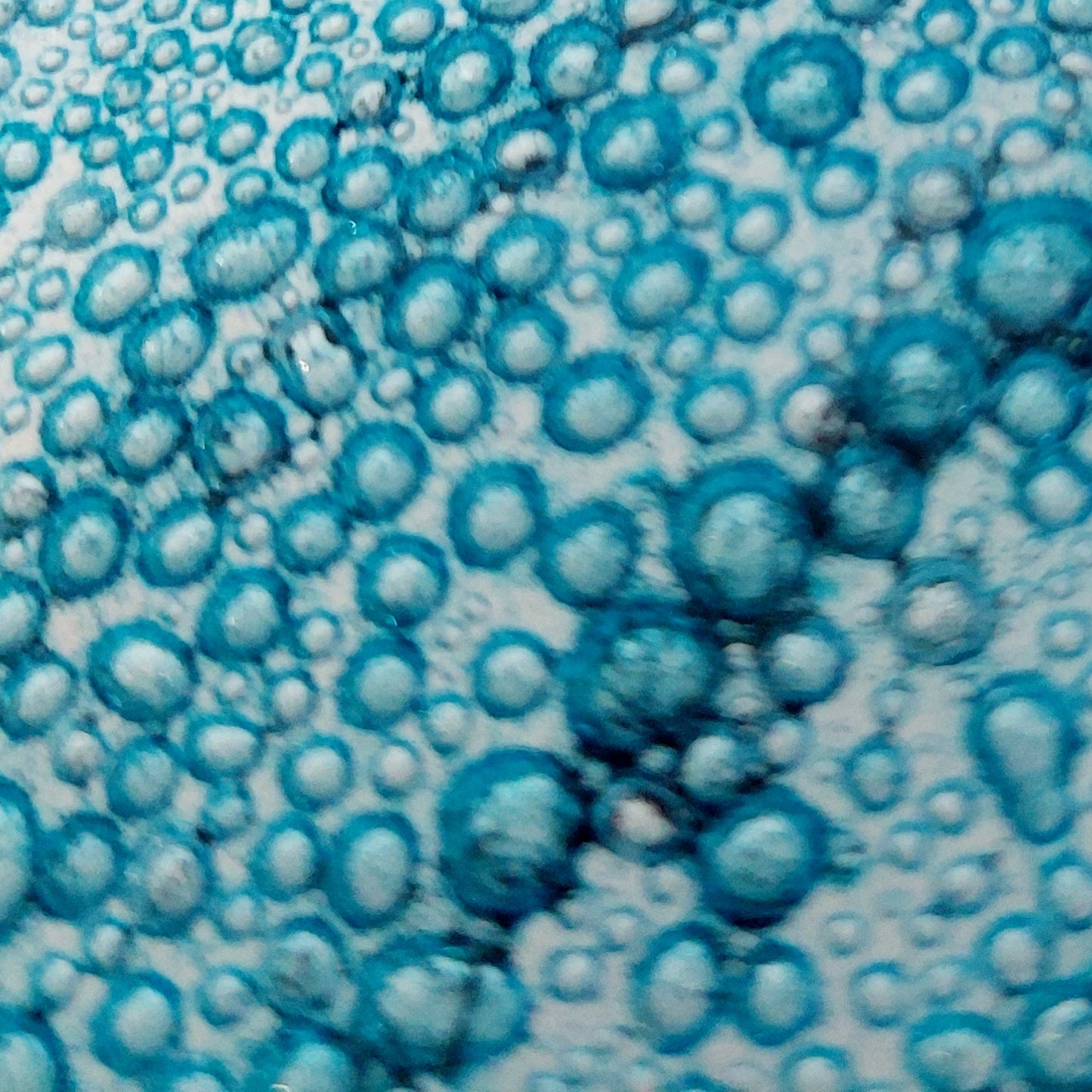 Ocean Fused Glass Art Curve, Handmade Turquoise Ornament