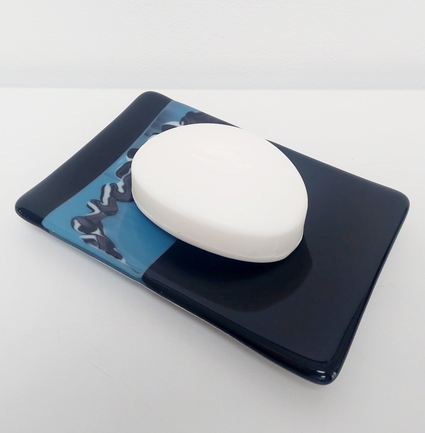 Black & Blue Graffiti Glass Dish