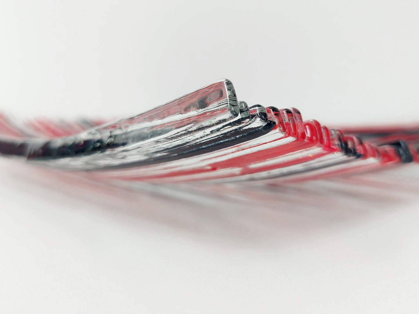 Red and Black Textured Glass Plate