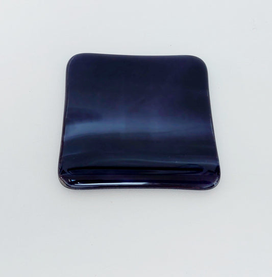 Midnight Glass Art Coaster, Handmade Royal Purple & Lilac Table Mat