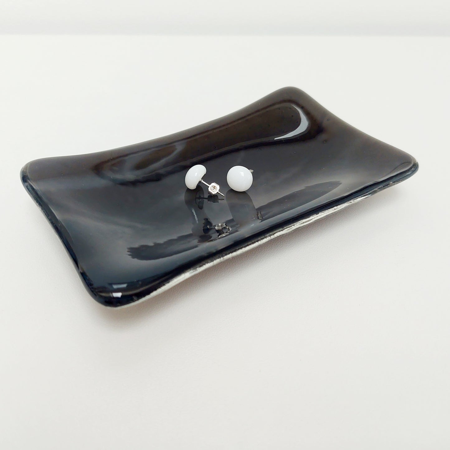 Stone Grey Glass Soap Dish Handcrafted in the Lake District