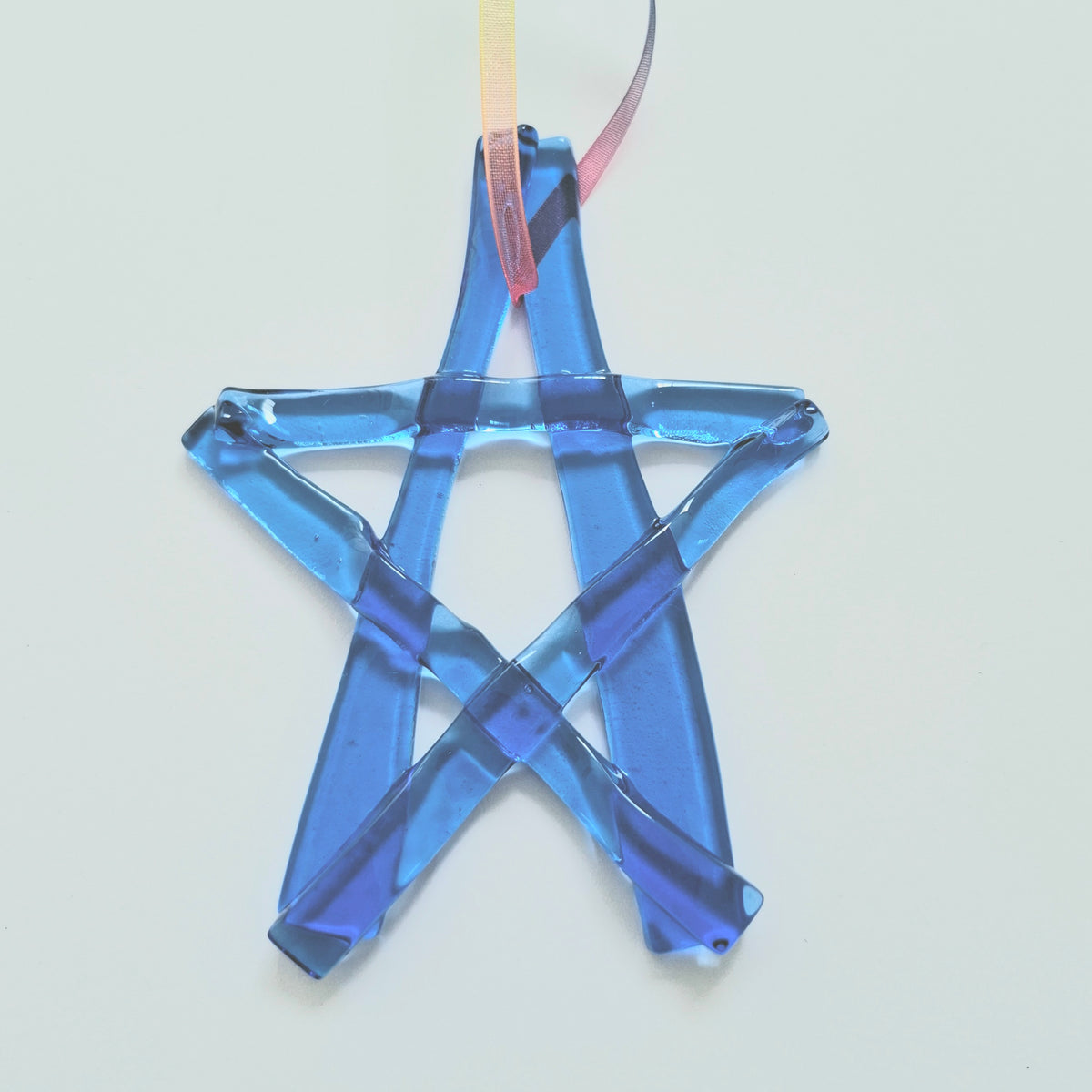 Handnade Sky Blue Glass Star | Christmas Tree Ornament