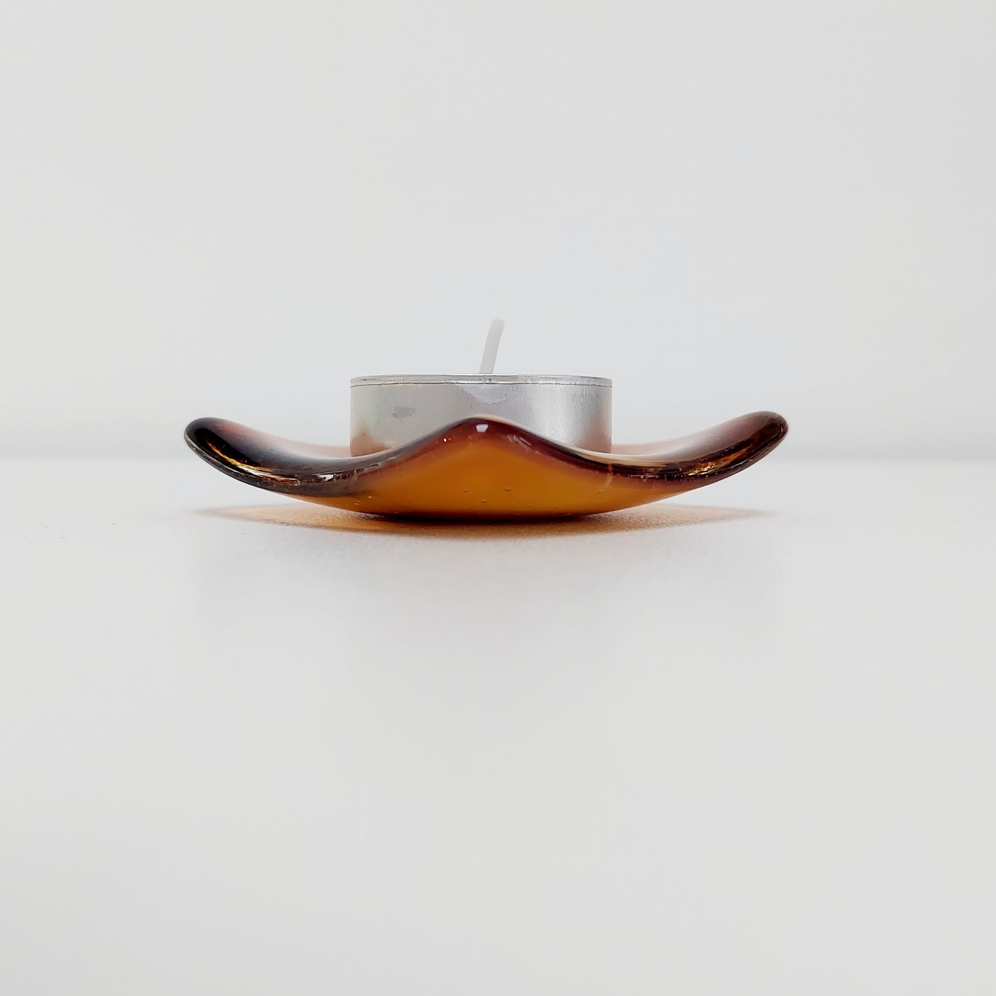 Amber Glass Art Ring Dish