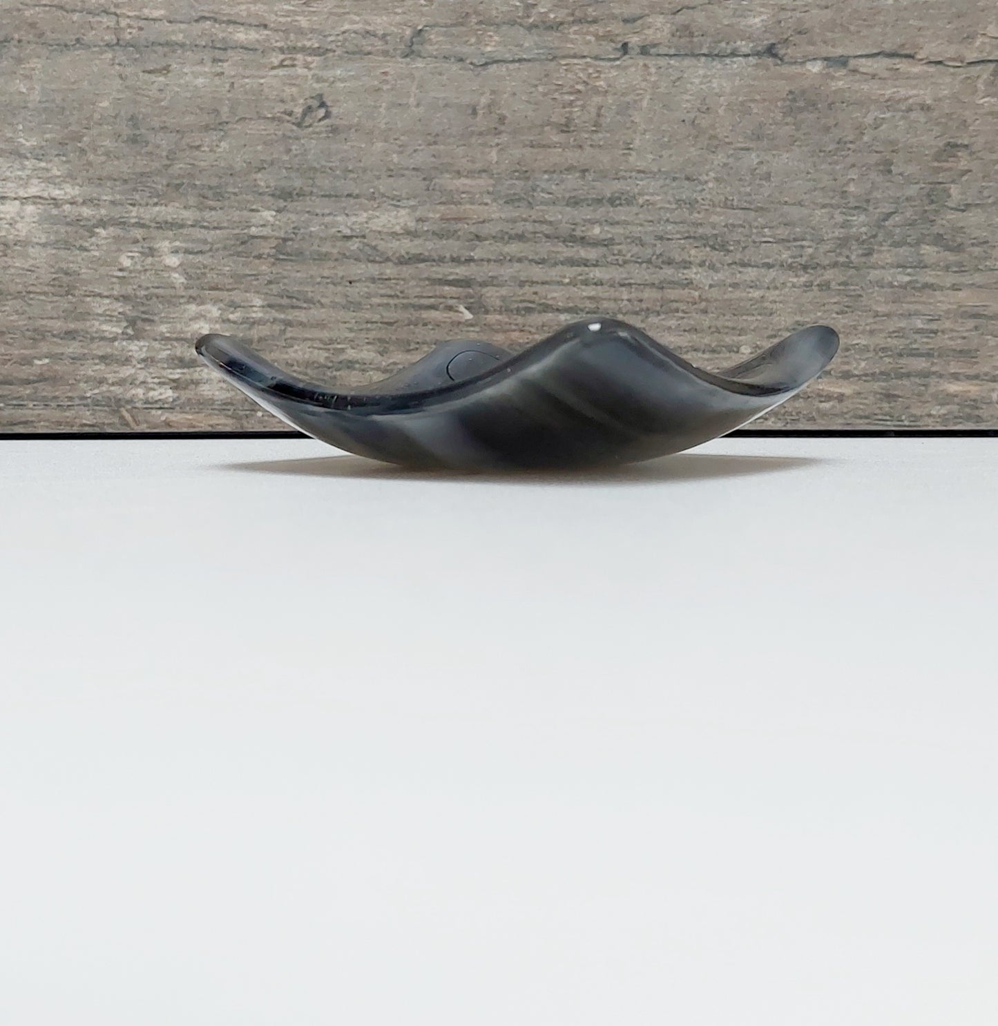 Stone Grey Glass Trinket Bowl