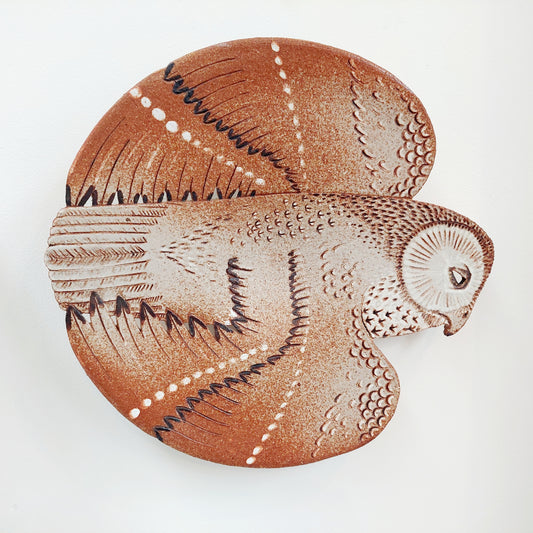 Large Pottery Owl Wall Hanging