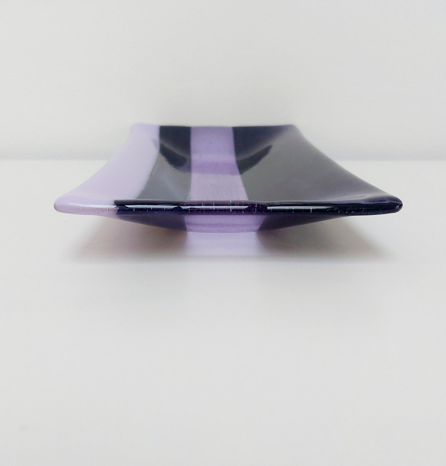 Midnight Glass Art Platter, Handmade Lilac and Purple Plate