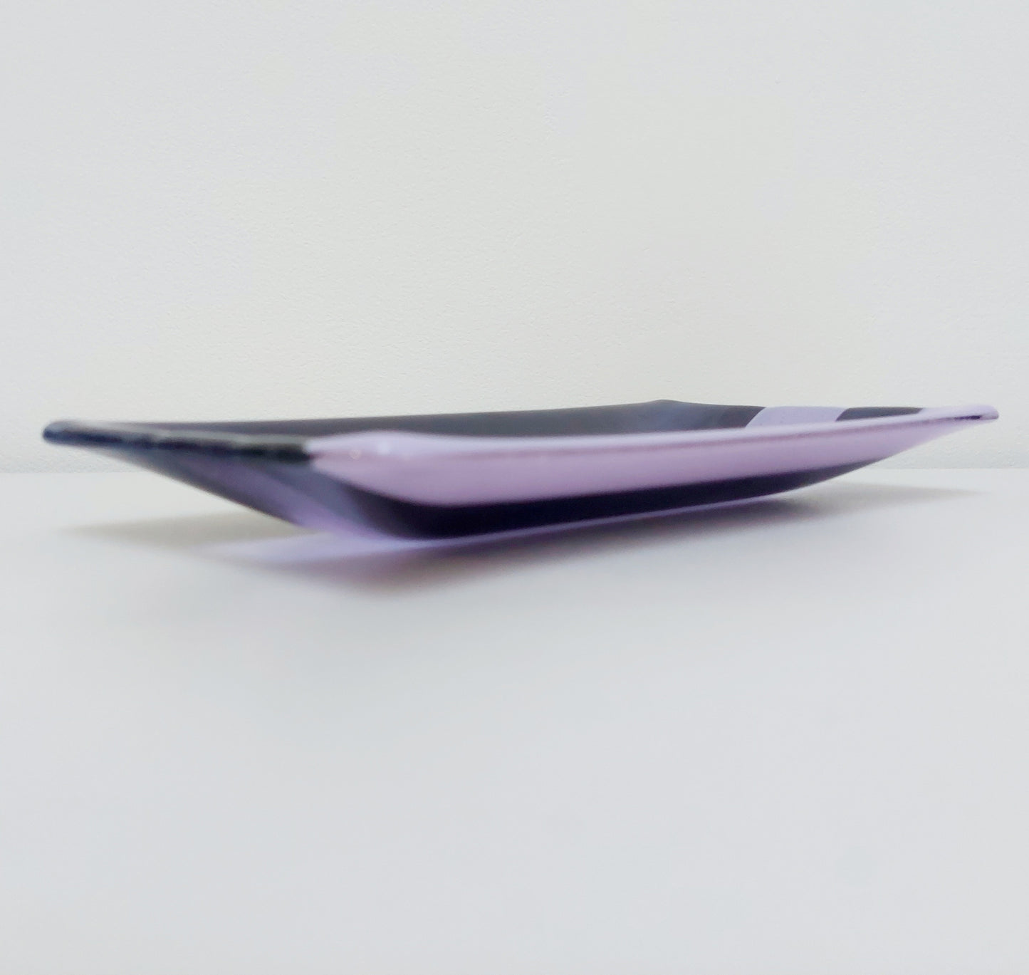 Midnight Glass Art Platter, Handmade Lilac and Purple Plate