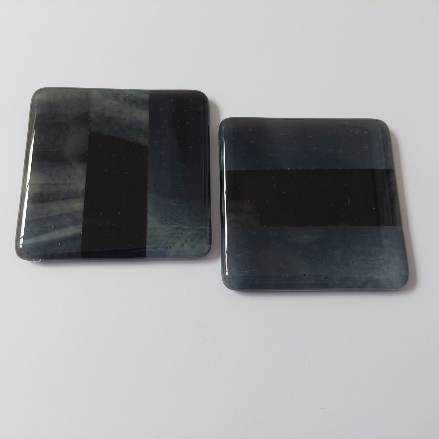 Stone Grey Glass Art Coasters Handcrafted in the Lake District