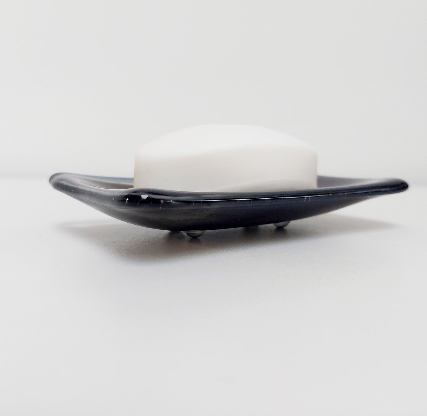 Artisan Grey Glass Soap Dish Handcrafted in the Lake District