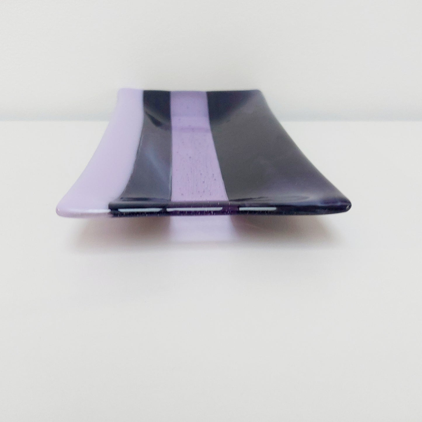 Midnight Glass Art Platter, Handmade Lilac and Purple Plate